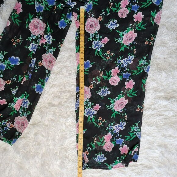 NWT Torrid Black Floral Chiffon Pull On Wide Leg Pants - Size 2X - Picture 9 of 12